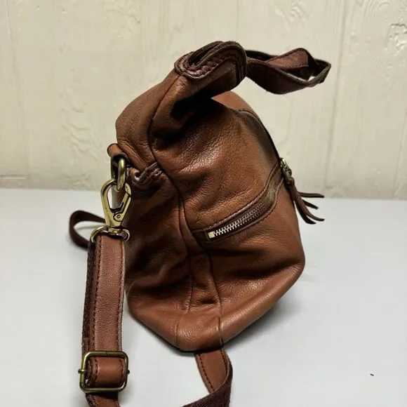Fossil Erin Foldover Tote Shoulder Crossbody Bag Satchel Hobo Leather - Picture 8 of 16